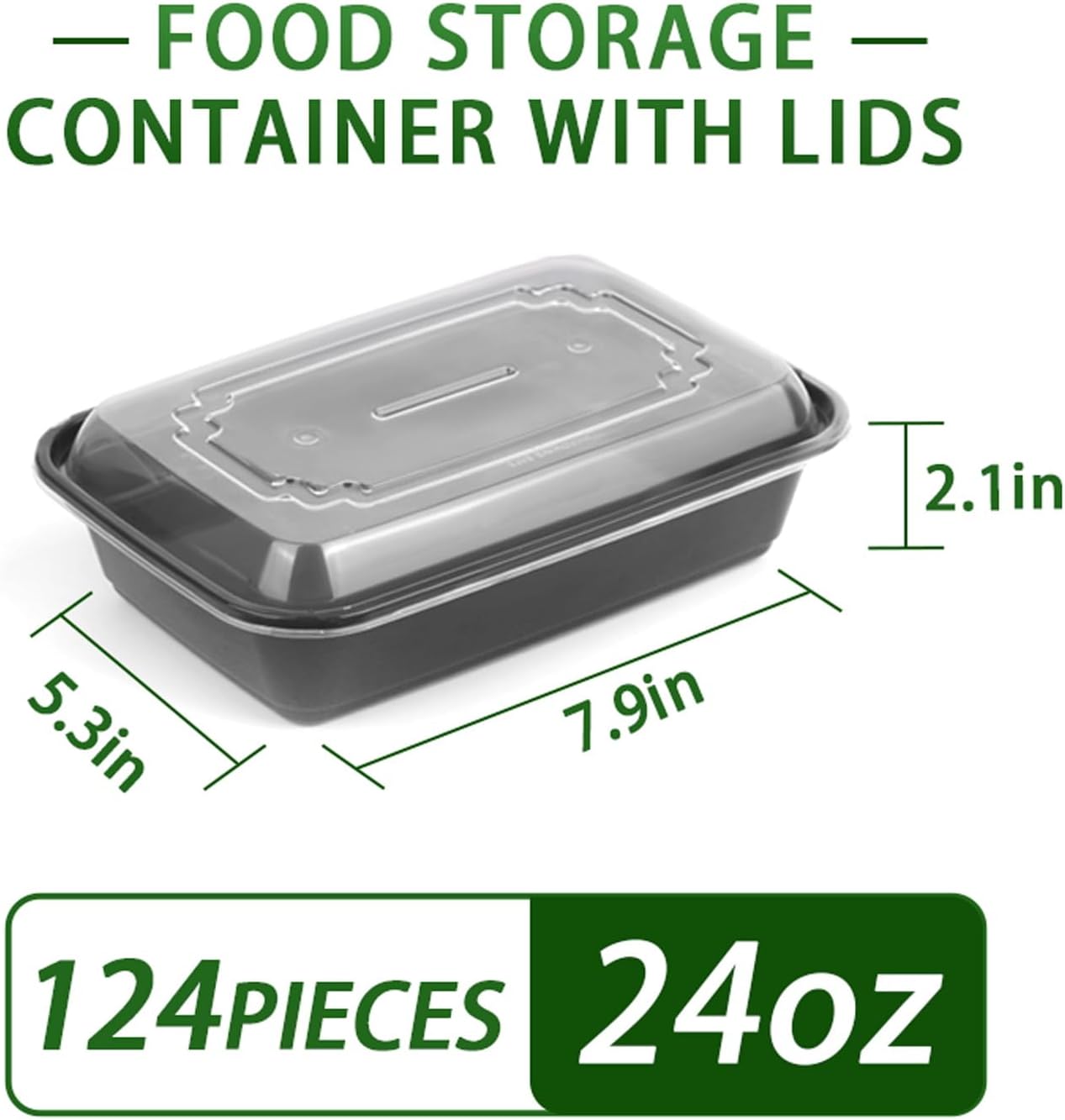 Meal Prep Containers With Lids, to Go Food Containers BPA Free, Stackable, Leak Resistant, Bento Box, Microwave, Dishwasher, Freezer Safe (24, ounces)