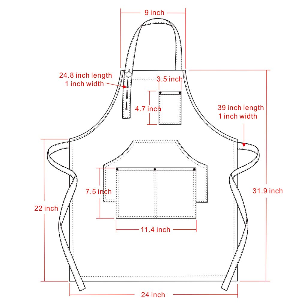 Jeanerlor Cotton Denim Apron for Hair stylist (2 colour) Adjustable Neck