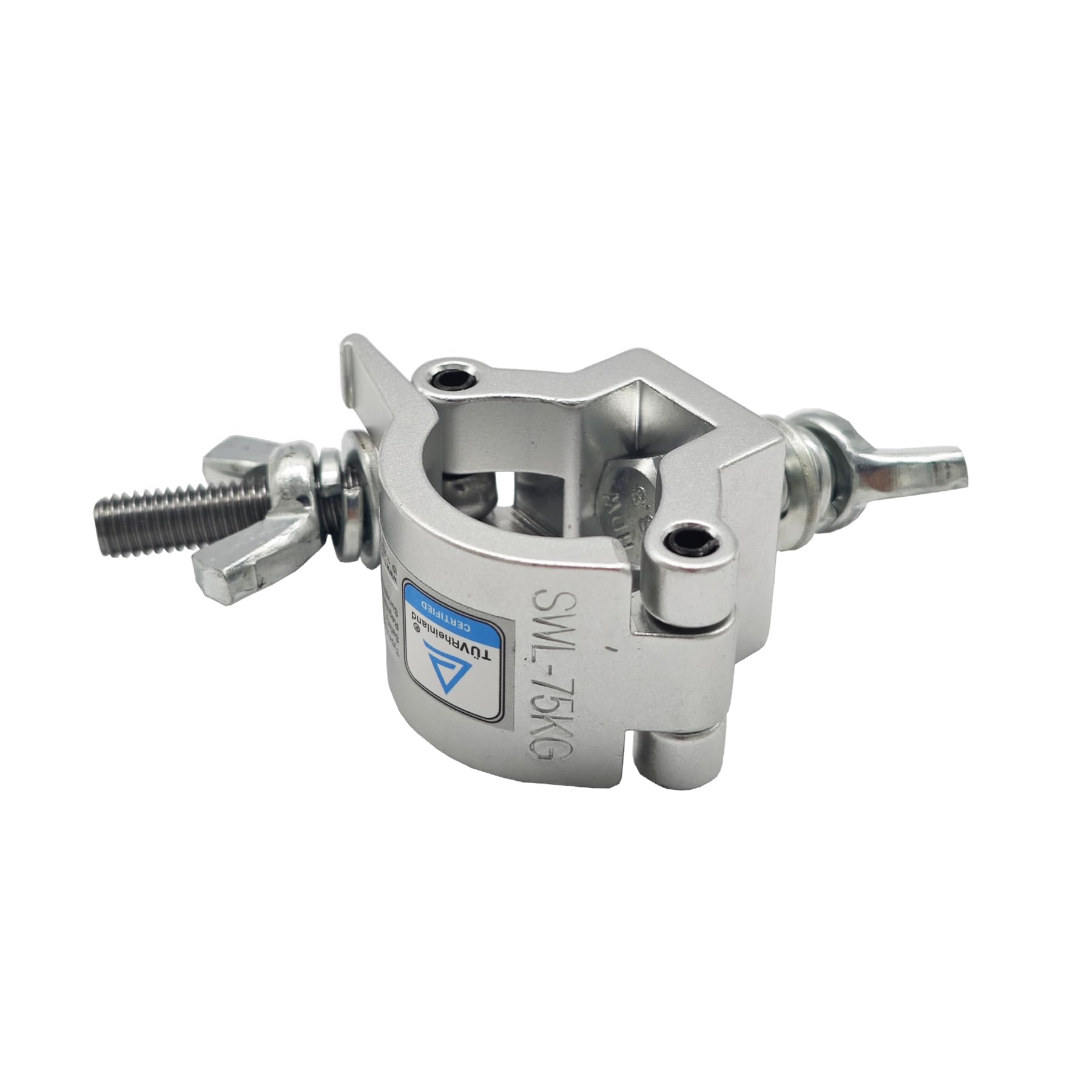Zaciski oświetleniowe DJ od 2,5 cm do 3,0 cm mocowanie oświetleniowe pasują do rury zewnętrznej 25-30 mm, wytrzymałe, 75 kg, zaciski hakowe, stop aluminium do oświetlenia scenicznego (4 szt. srebrnych