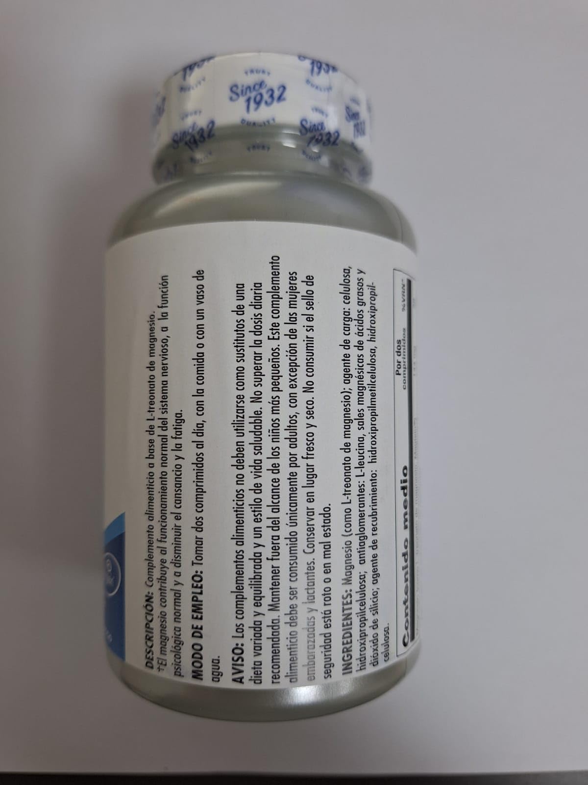 L-TREONATO DE MAGNESIO 60 COMPRIMIDOS KAL | Mejora las funciones cerebrales y la calidad del sueño | Apoyo a la salud ósea y muscular | Mayor biodisponibilidad