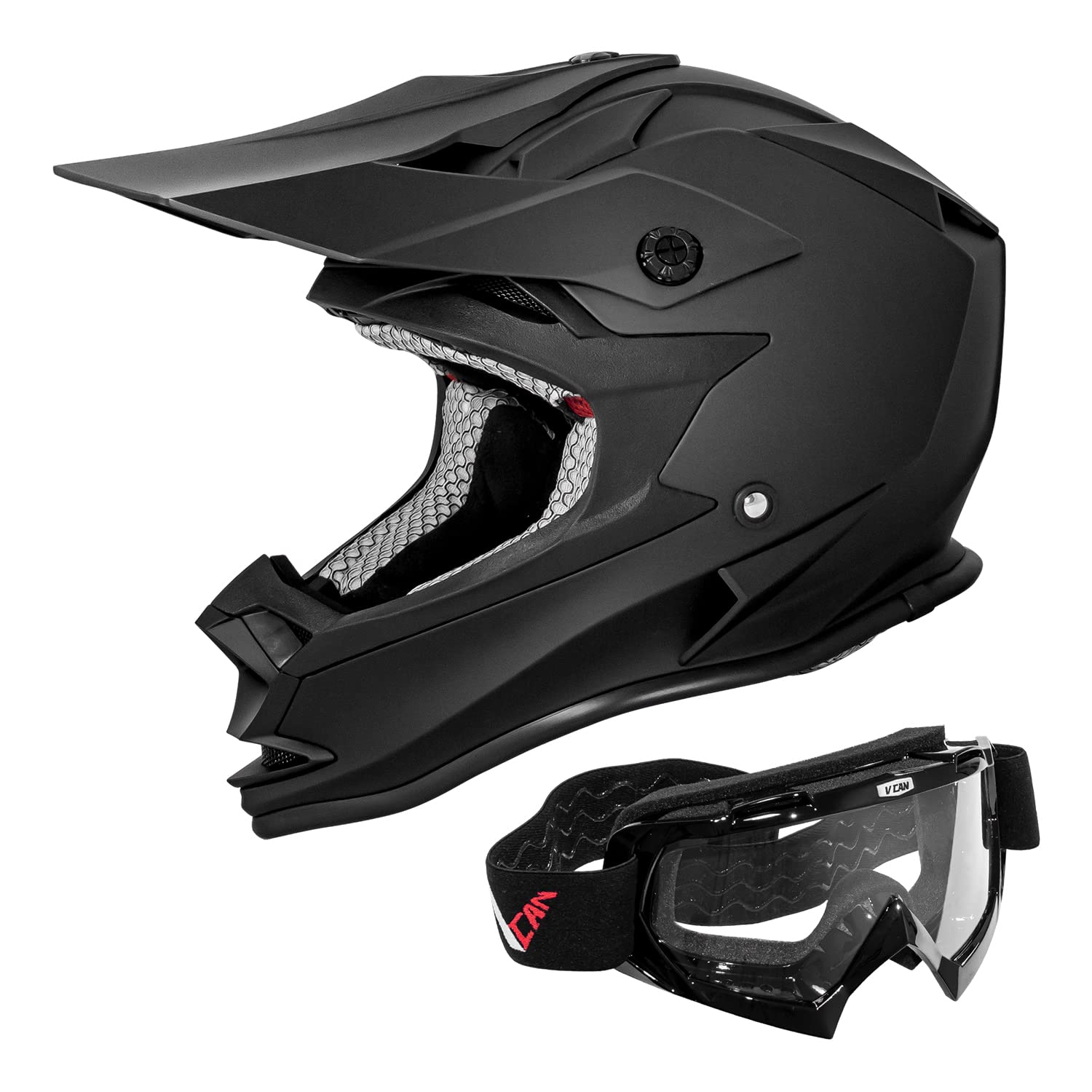VCAN VX38 Adults ATV Motorcross Offroad Dirt Bike Motorcycle Downhill Helmet with Goggle DOT Approved
