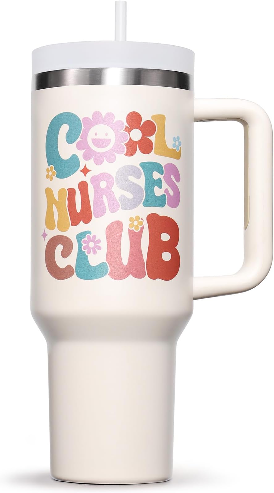 FimibukeBest Nurse Gifts - 40 oz Tumbler with Handle Nurses Day Gifts for Nurse, Doctor, Assistant - Cool Nurses Club Insulated Cup Appreciation Graduation Funny Birthday Presents for Nurse, Dentist