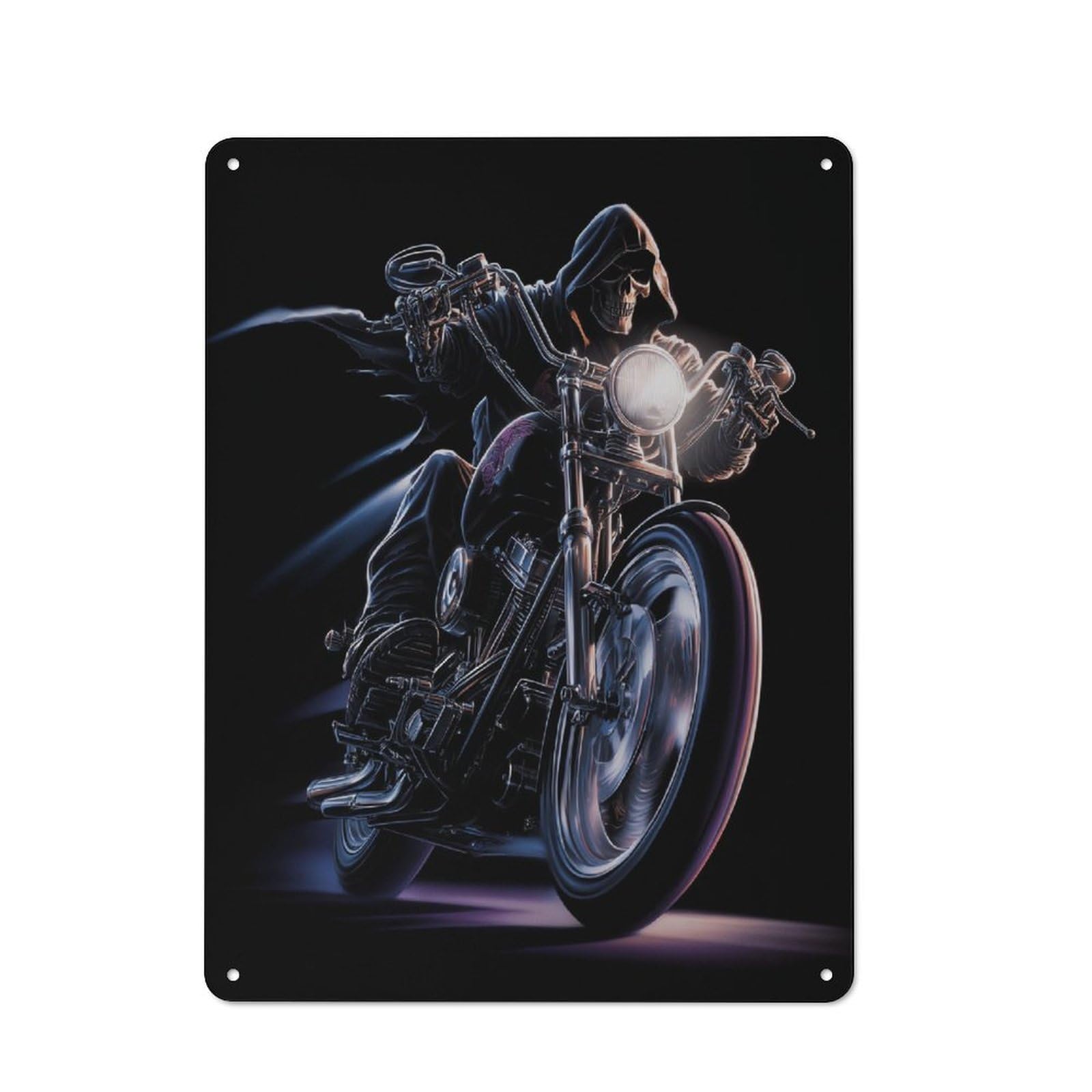 Junmoney Rider Of Shadows Printed Metal Sign 40X30cm For Pub Or Café, With Clear Industrial Wall Decor Character