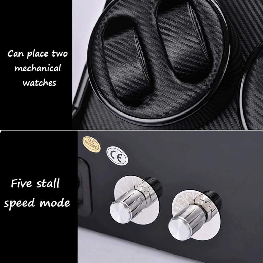 LSLYTQ Watch Winders Watch Winder Boxes Quiet Motor Rotate Winding Box 4+0 Mechanical Watch Storage Turn Table Device Automatic Watch Winder White Black Watch Box,A Needed