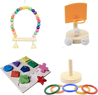 IOOOFU Brinquedo de mastigar pássaro brinquedo de treinamento de pássaros para papagaios pássaro quebra-cabeça brinquedo empilhamento de pássaros brinquedo balanço de pássaro papagaios brinquedo pássaro brinquedo acrílico multicolorido