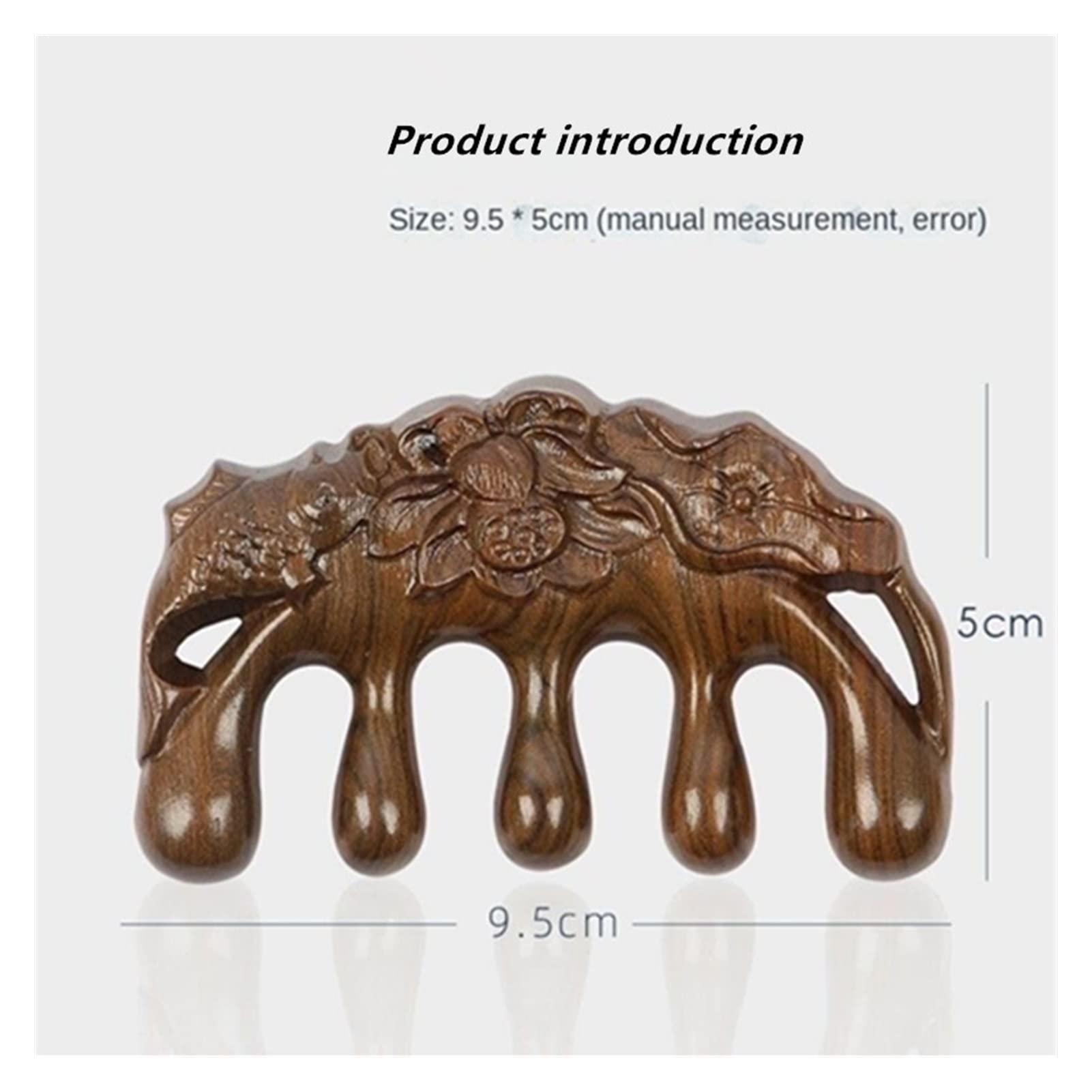 Peine de Madera Hembra Gran pérdida de Cabello de Diente Ancho portátil Peine Macho (Color : Massage Comb)