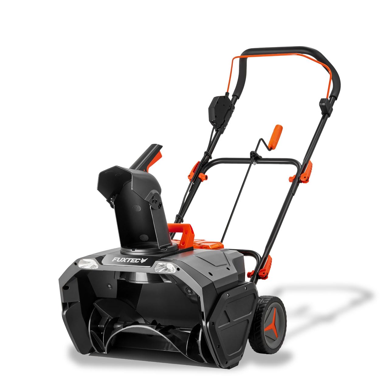 Fuxtec 40V Akku Schneefräse FX-E2SFSET, kabelloser Schneeräumer inkl. Akku + Ladegerät, 51 cm Arbeitsbreite, 6 m Wurfweite, Li-Ion Akku, LED-Frontlichter, leicht und wendig