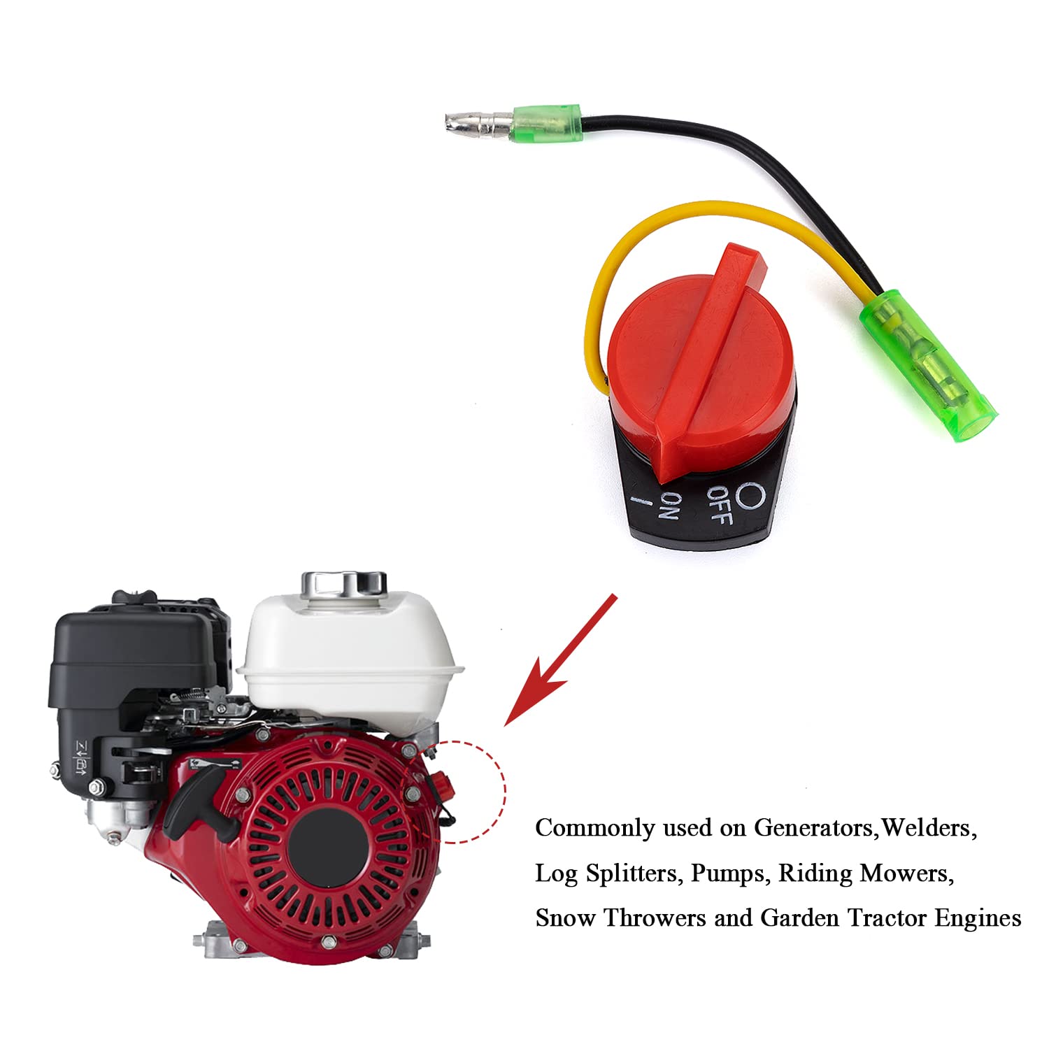D.F.C HA28-V エンジンパーツ ON/OFFスイッチ ON OFF Engine Stop Switch Fit for HONDA GX120 GX160 GX200 GX240