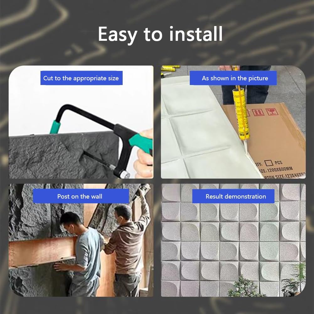Pannelli da parete 3D per decorazione d'interni, rivestimento murale di facile installazione per salotti e studi