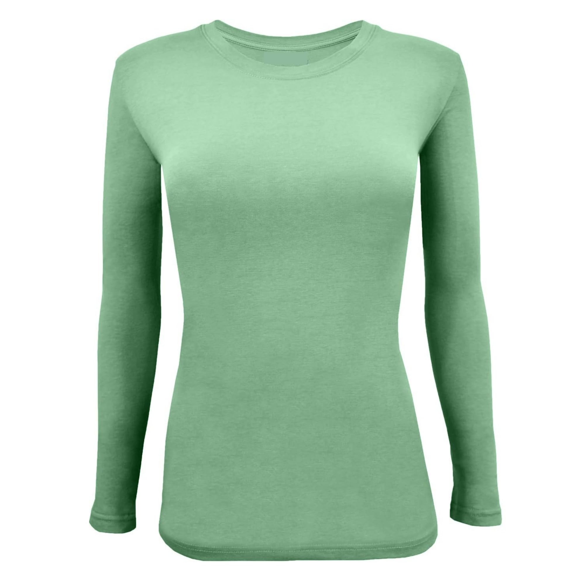 M&M SCRUBS Women's Under Scrub Tee Crew Neck Long Sleeve T-Shirt 5 - Pack (Meadow Green, 4X-Large)