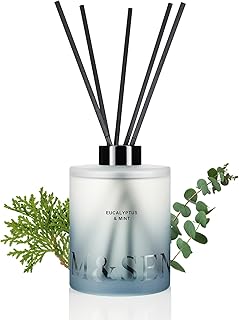Eucalyptus Mint Reed Diffuser Set - 16.9 fl oz Long-Lasting Fragrance, Non-Toxic Scent Diffuser with Natural Oil Sticks | Housewarming Diffuser Gift for Mothers Day, Bathroom & Home Decor
