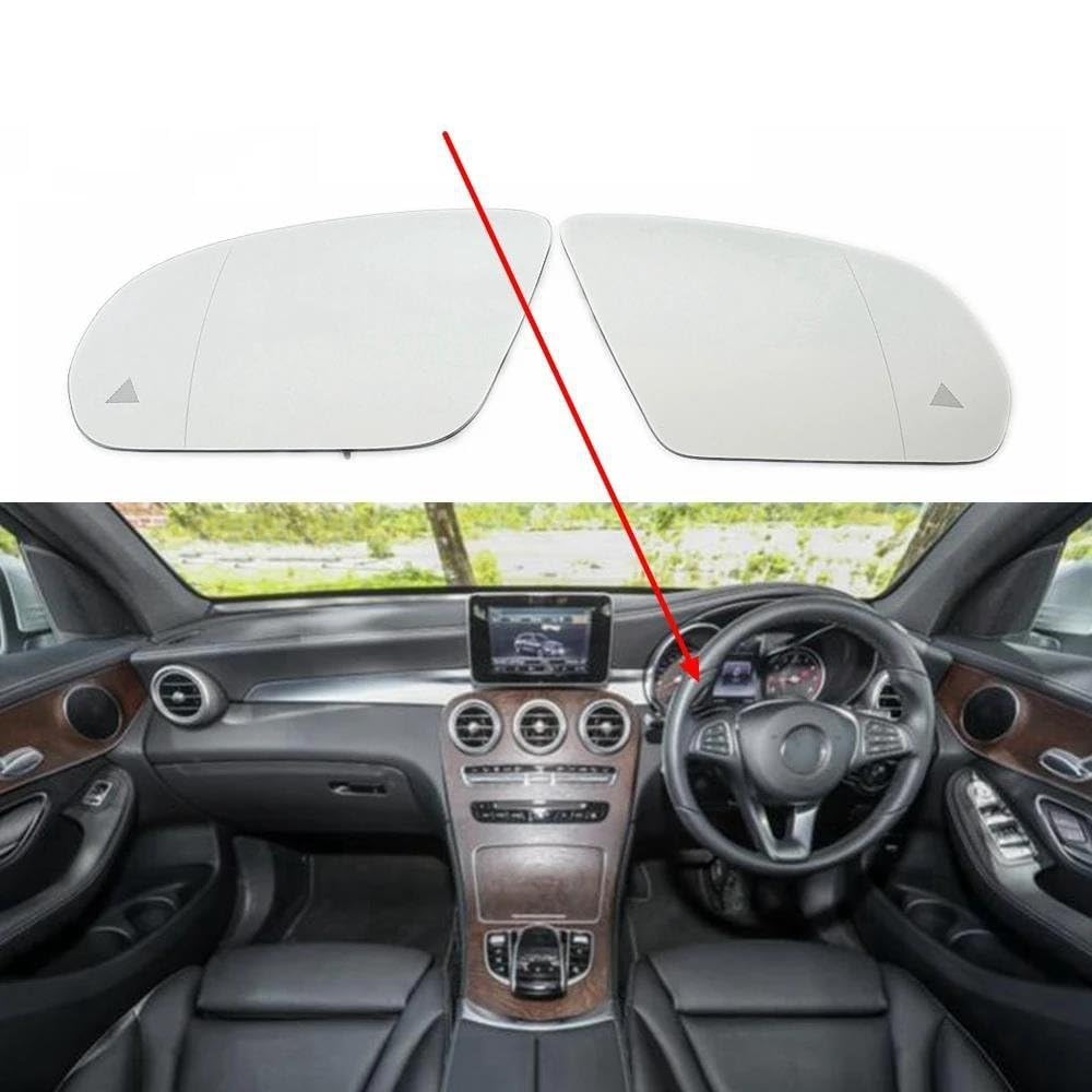 Cristal Espejo Retrovisor para Benz para Clase A para CLA para W177 para W178 2019-2020 Cristal Espejo Retrovisor Calefactable Detector Ángulo Izquierdo Derecho(LHD Right)