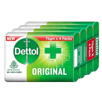 Dettol Original Germ Protection Bathing Soap Bar (Buy 3 Get 1 Free - 75g each), Combo Offer on Bath Soap
