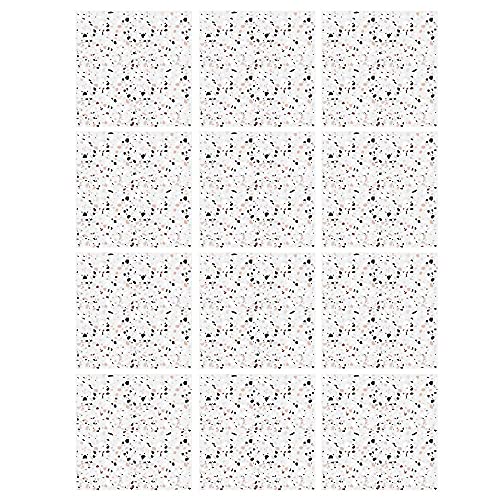 | Autocollants Stickers Carrelage | Planche de 12 Stickers Carrelage - Carreaux de Ciment - Modèle TERRAZZO - Dimensions d'un Carreau : 20 x 20 cm - Salle de...