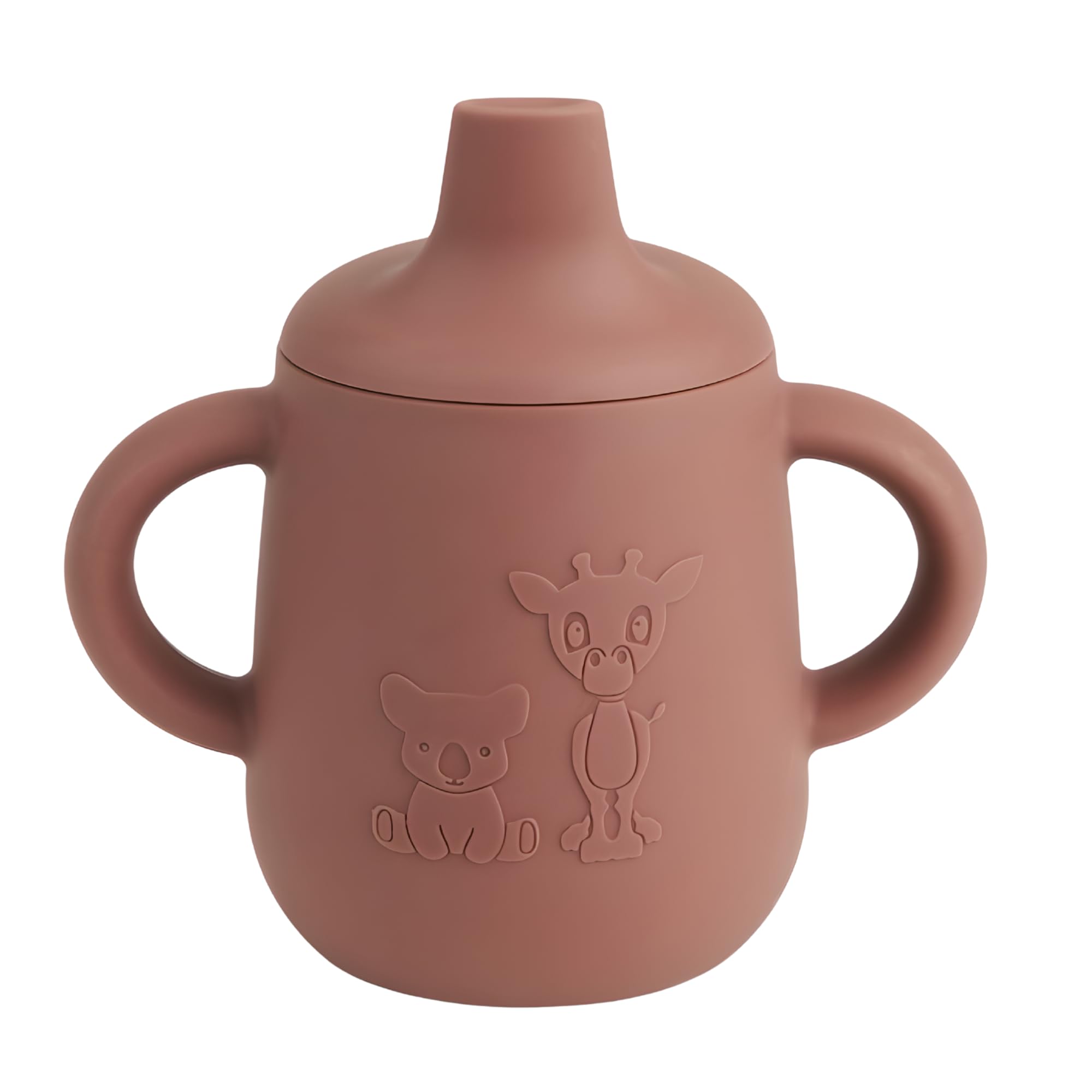 Nuuroo Mahogany Aiko Silicone Cup With Sippy Lid – 140 Ml Lfgb Food-Grade Silicone Training Cup With Handles, Dishwasher & Microwave Safe, Designed In Denmark (Mahogany)