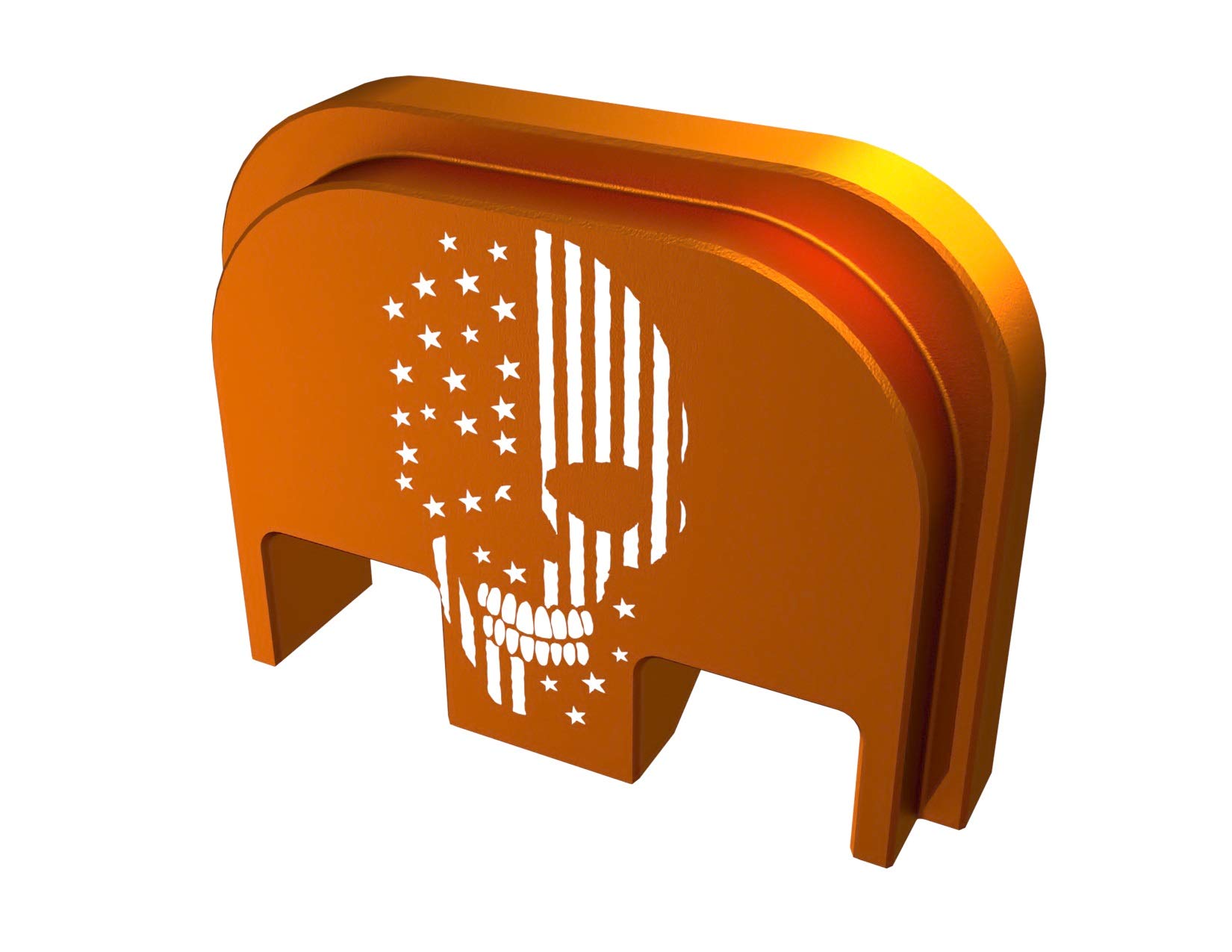 Rowe Tactical Rear Slide Cover Plate for Glock Gen 1-5 - Copper American Flag - Skull - for Glock G17 G19 G21 G22 G23 G24 G26 G27 G29 G30 G31 G32 G33 G34 G35 G36 G37 G38 G39 G40 G41 G45