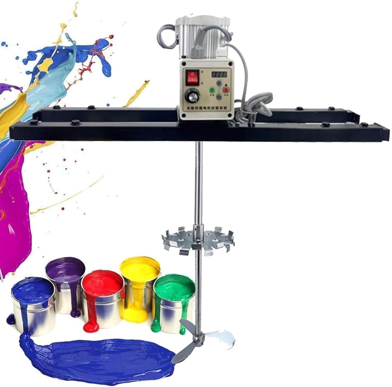 Pneumatic Stirrer Liquid/Paint Mixer Capacity Vertical Lifting Stirrer Tool，2100W Electric Air Agitator Mixer, Commercial 1 Ton Paint Stirring Machine with Support Hanger, Heavy-Duty Paint M