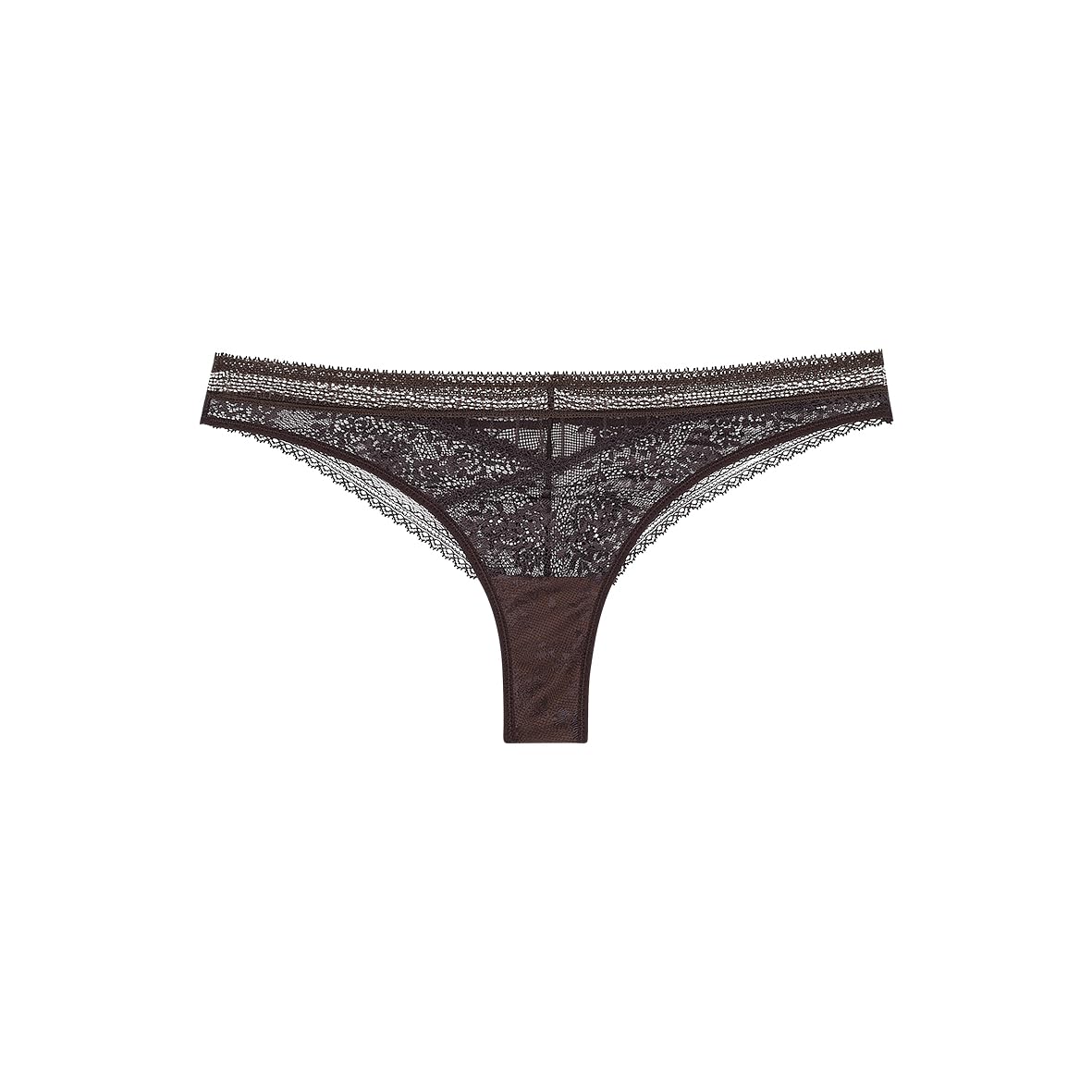 Passionata- Maddie Tanga für Damen- Spitze mit Blumenmuster und gestreifter Tüll- Komfort und Eleganz für den Alltag