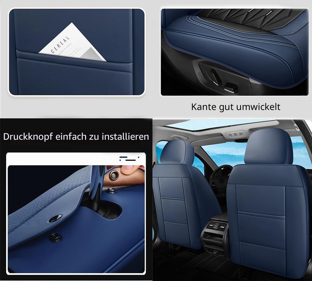 Autositzbezüge Universal Passend für VW ID.3 ID.4 ID.5 ID.7 Schutz-Set Premium Nappa-Leder Sitzbezüge