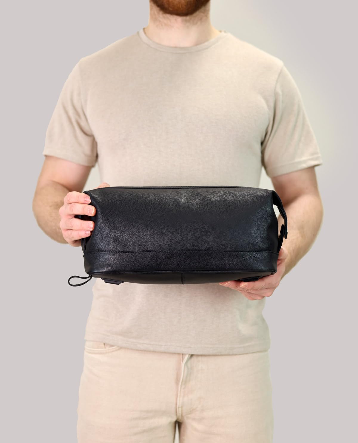 Gusti Anika - Neceser de piel para hombre y mujer, color negro, Negro , Contemporáneo