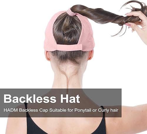 Miniatura 3 de Gorra de béisbol para mujer, con espalda descubierta, malla y pelo rizado, ajustable, gorra de camionero, de secado rápido