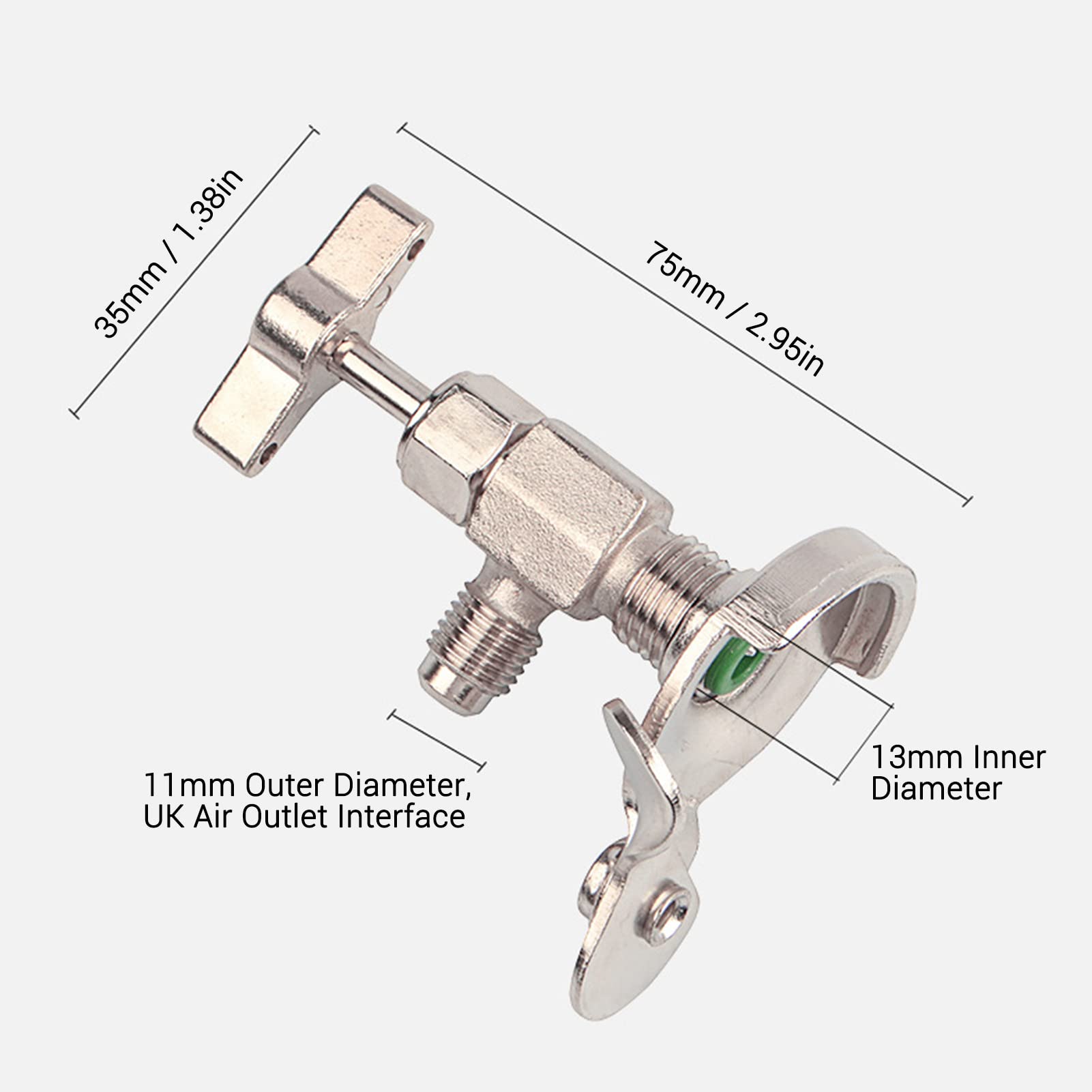 Sonew Valve de Perçage pour Bidon de Réfrigérant, Valve de Charge de Climatisation de Voiture, Valve Ouverte (pour la Plupart des Petites canettes de)