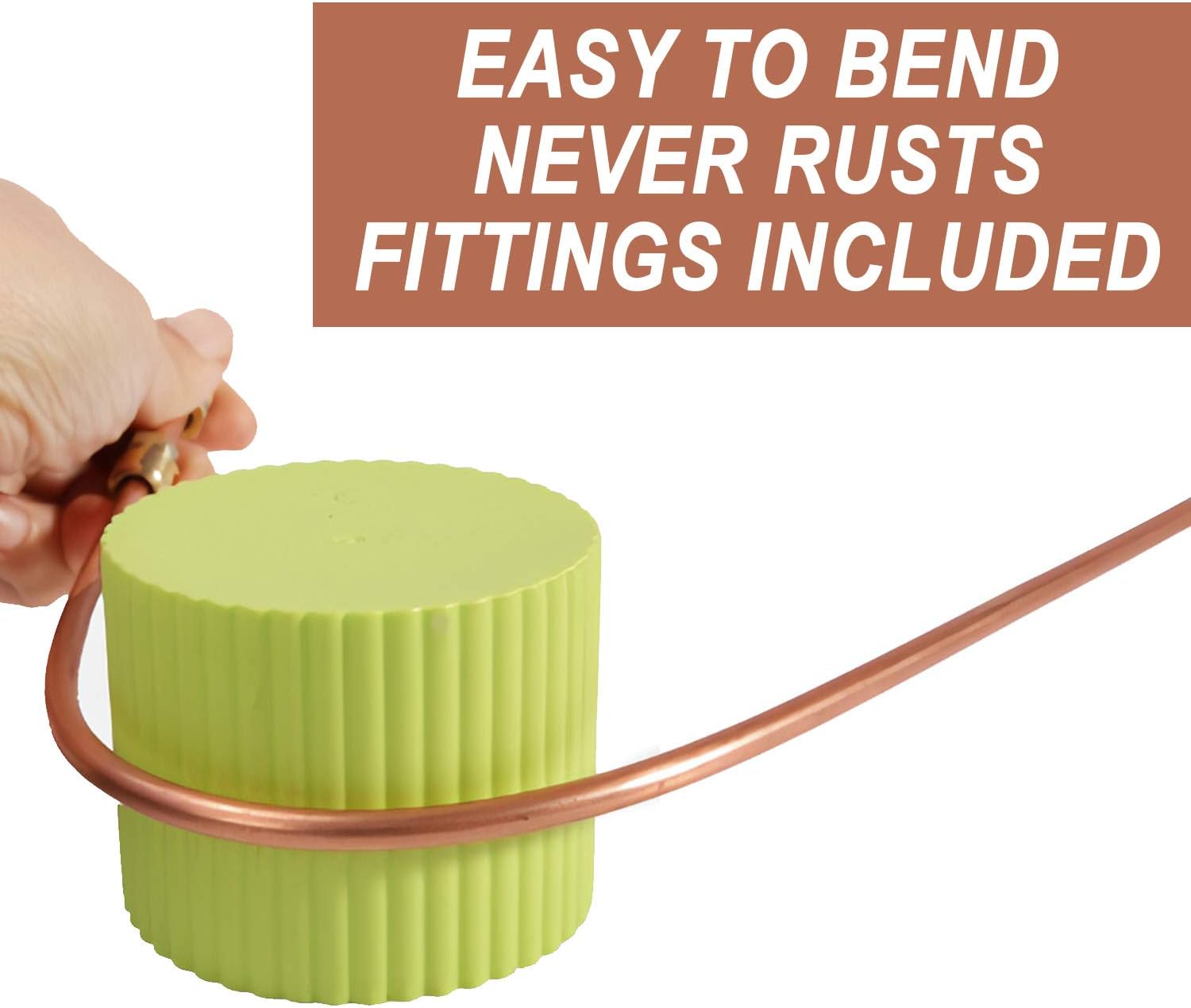 25ft 3/16 Copper Coated Brake/Fuel Line Kit with 16 Fittings | .028" wall thickness, SAE thread, rust-proof tubing, easy hand bend for system replacement
