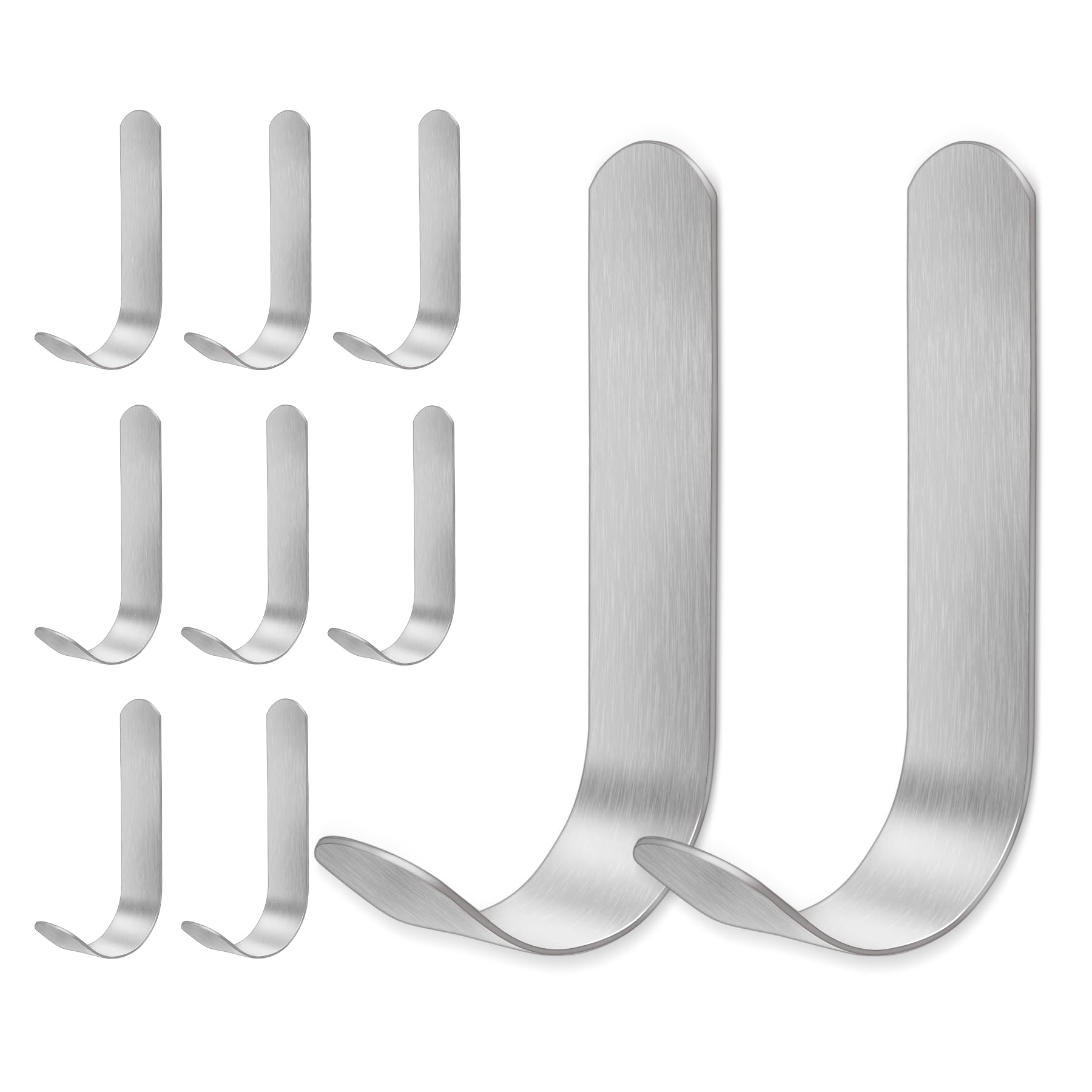 Ganci Autoadesivi Forti - 14 Pezzi In Acciaio Inox, Senza Chiodi, Per Cucina, Bagno, Appendiabiti - Foto 6