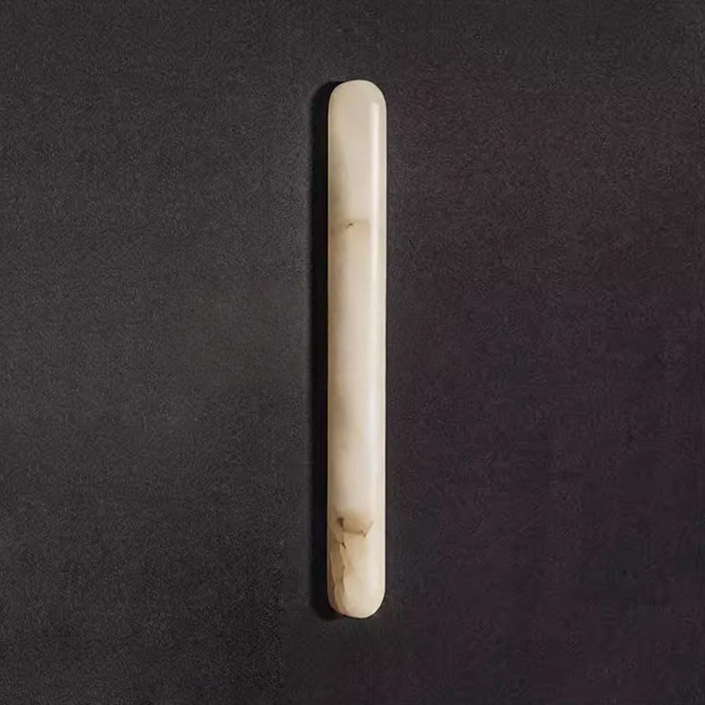 GUOGUOSM LED Warm Light Natural Alabaster Wall Sconce, Nordic Minimalist Style Wall Lamp, 15.7in Marble Wall Light, Living Room Bedside Dining Room Decorative Lighting Fixtures