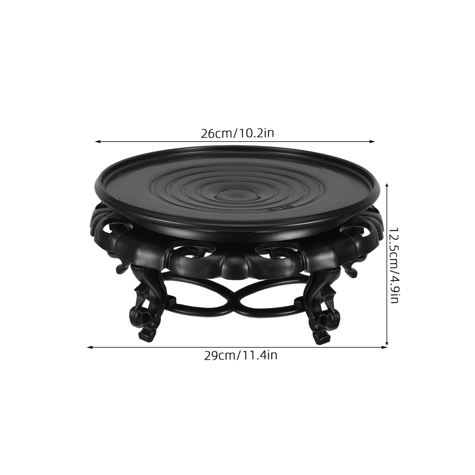 Soporte para Macetas Redondo Imitación Madera de Resina 26 Cm, Pedestal Decorativo Estable para Plantas de Interior, Elevador de Exhibición Adecuado para Bonsáis, Jarrones