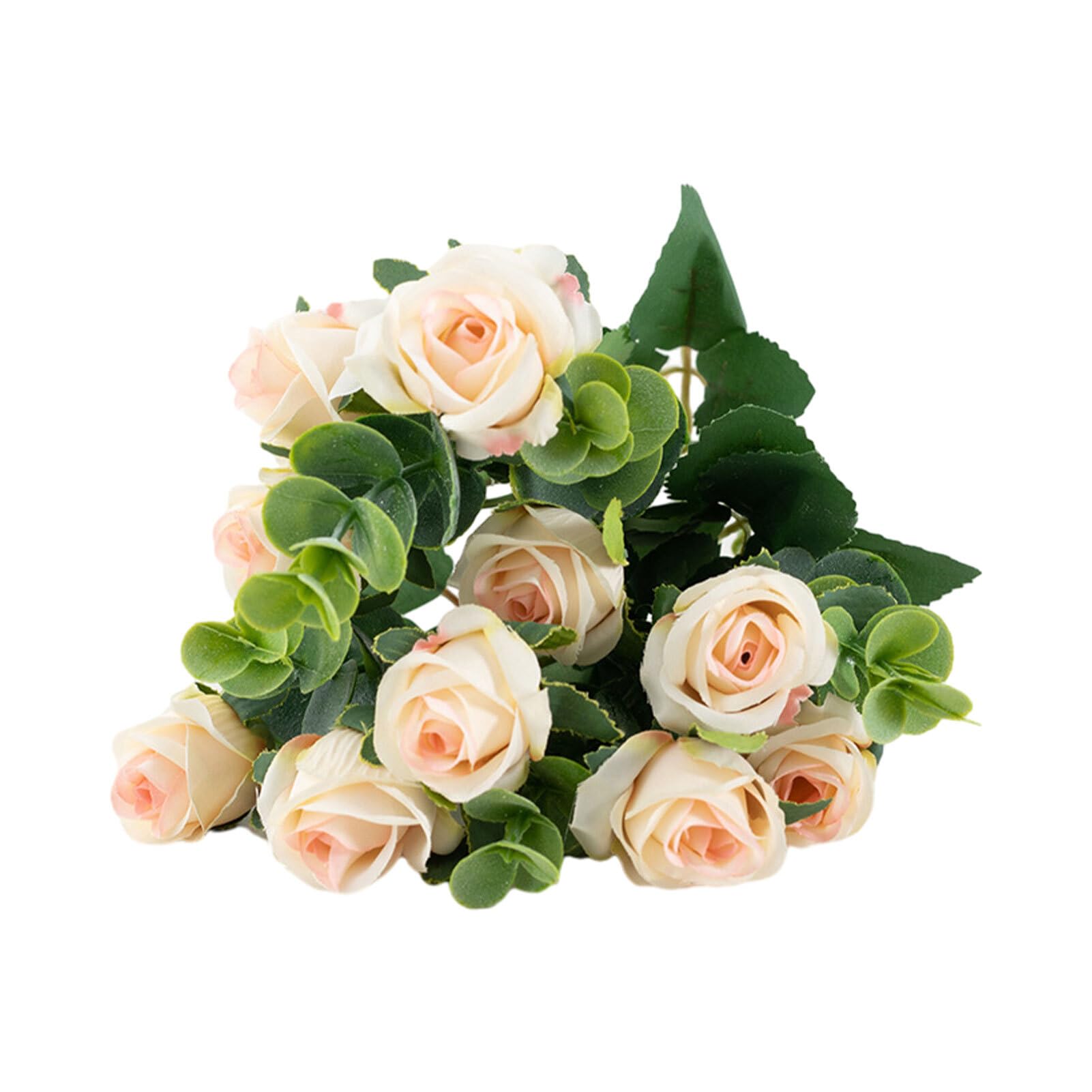 LIXSAZSE Artificial Flowers For Wedding – Stunning Beauty No Worries Silk Artificial Flowers For Decoration Plants, Champagne