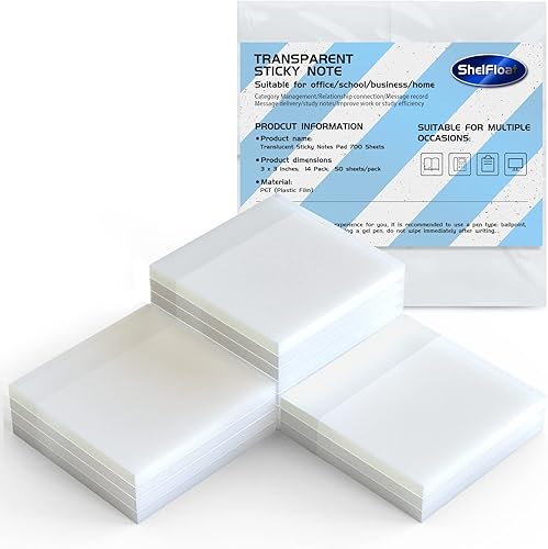 ShelFloat 700 hojas adhesivas transparentes paquete de 14 notas adhesivas transparentes impermeables autoadhesivas autoadhesivas autoadhesivas