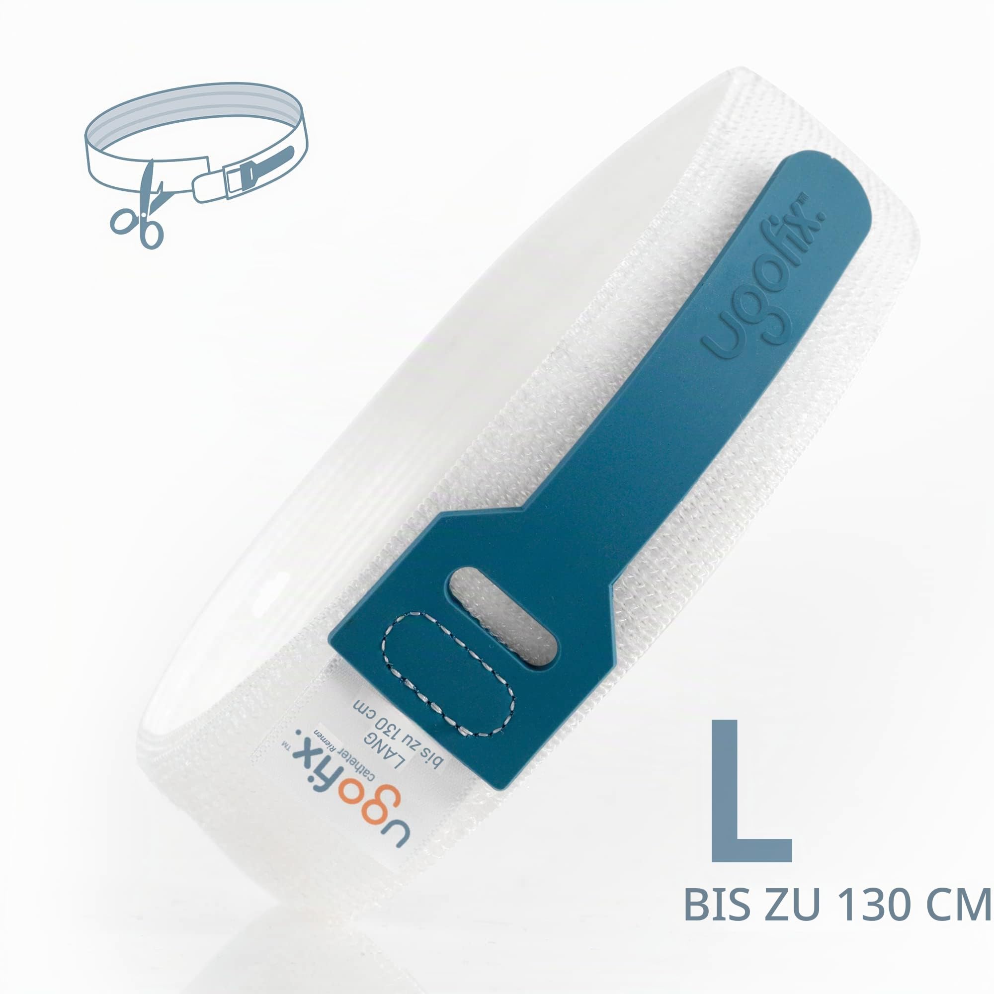 Ugo Fix-Kathetergurt (x5) – Katheter Befestigungsgurt/Katheterhalter mit rutschfestem und allergiefreiem Silikongriff und gratis Wäschesack (Extra Lang (5er Pack))