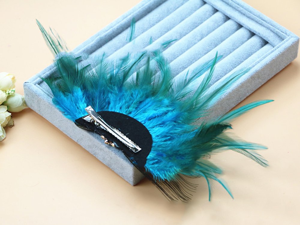 Amazon.com: Vpang Elegant Peacock Feather Hair Clip  display picture 1