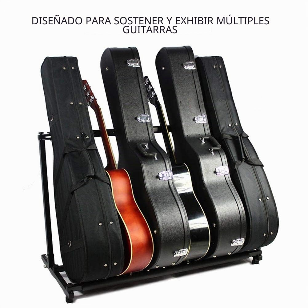 Ejoyous Soporte para 5/7 Guitarras y Bajos, Soporte de Guitarra múltiple Soporte de exhibición de Guitarra de Metal Organizador de Rack Soporte Guitarra y Bajo(5)