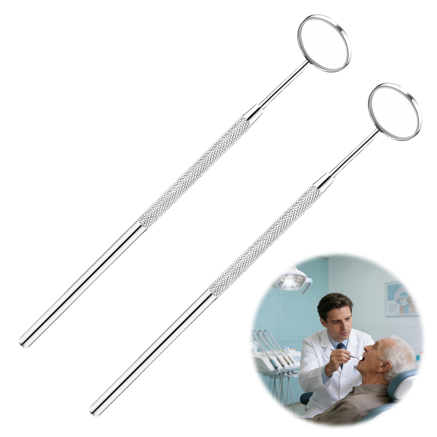 Espejos orales de acero inoxidable antiempañamiento para dientes, perros, dentistas y extensiones de pestañas