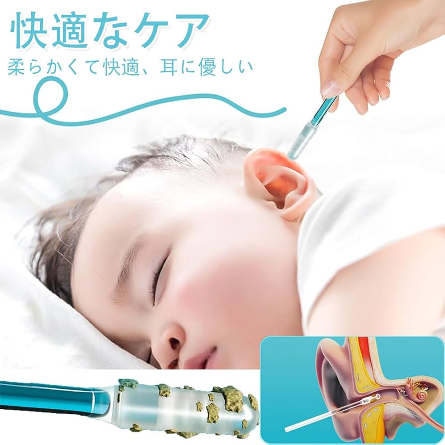 Amazon.co.jp: ZQTUMM 粘着式耳かき棒 耳かき 24本入り 粘着綿棒