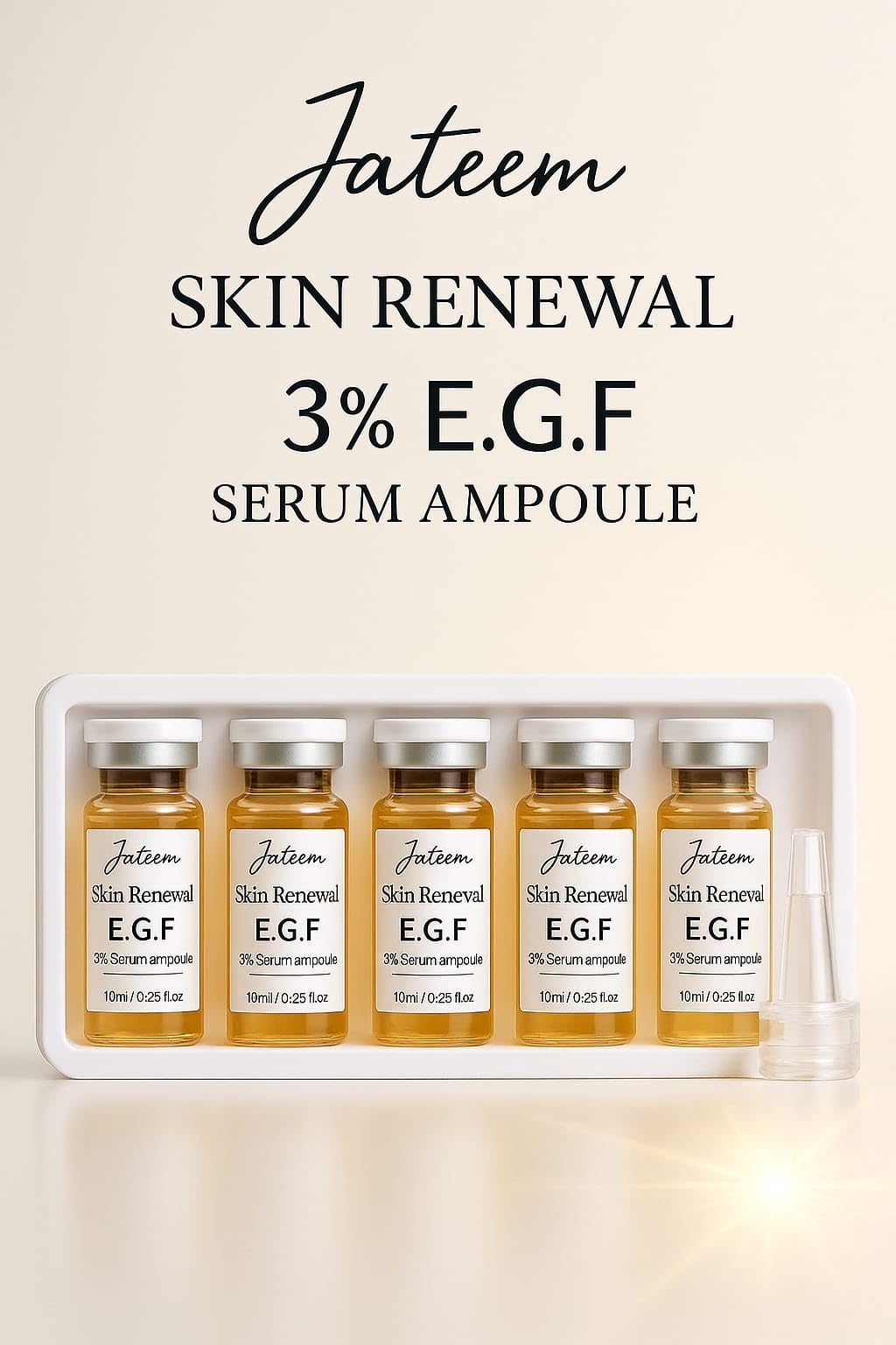 Set aus Creme EGF und Serum Ampullen 5mlx10 St, Oligopeptide Konzentrat für Hautbilderneuerung, Narben, Falten, Flecken Konzentrat, Microneedling, Lifting, Made in DE