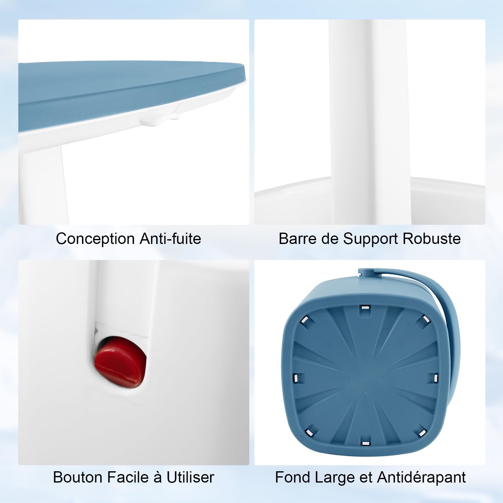 GOPLUS 3 en 1 Table Glacière Extérieur 15 L, Table d'Appoint Patio avec Couvercle Rétractable, Ouvre-Bouteille et Pince Glace, Bac Rangment 6H Froid pour Jardin,Charge 75KG,35 x 34 x 37/58 cm(Bleu)