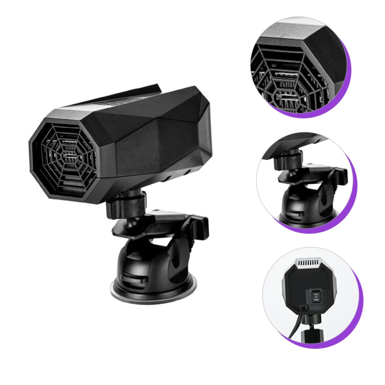 Amosfun Calentador Coche Portátil Calefactor Parabrisas para Coche Descongelador Vehículos Práctico Calefactor Automático Desempañador
