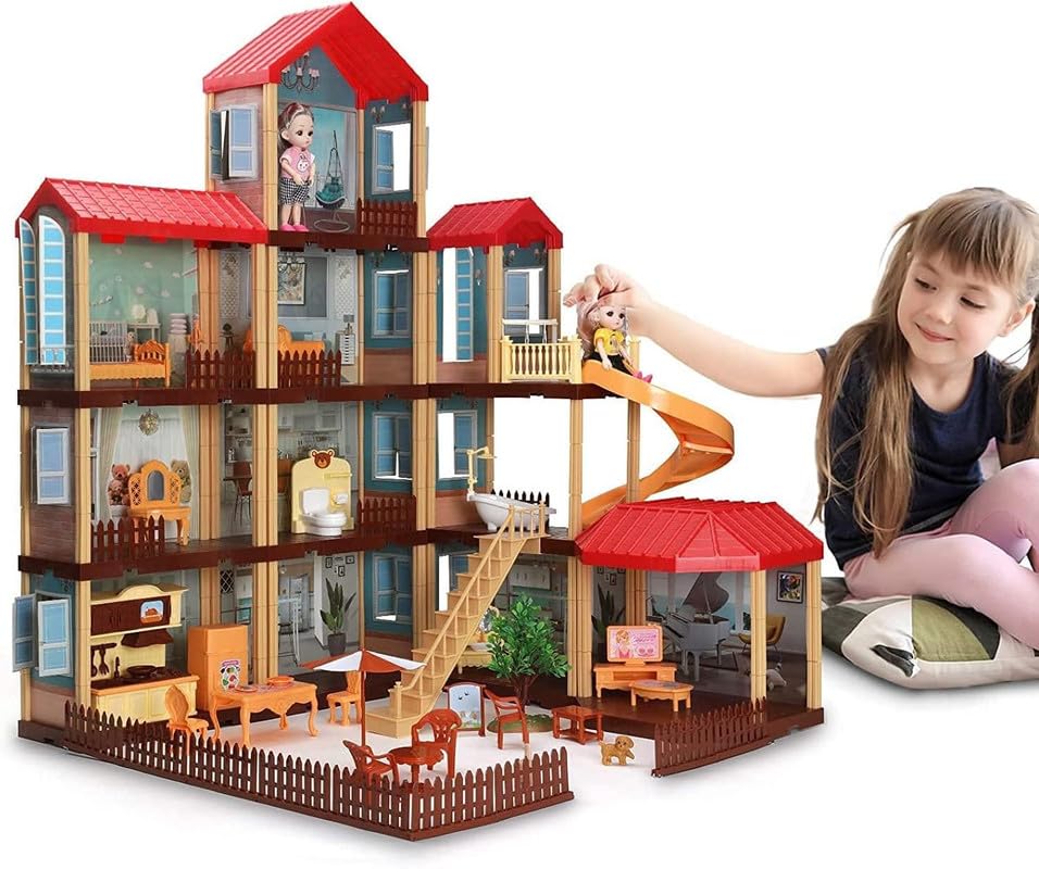 Arsenio New Kids Dollhouse Dreamhouse Building Toy Set with Furniture Accessories 2 Doll and Lights Pretend Play Toys for Boys Girls (322 Pcs) (B0DGGF6D2P) Amazon Price History, Amazon Price Tracker