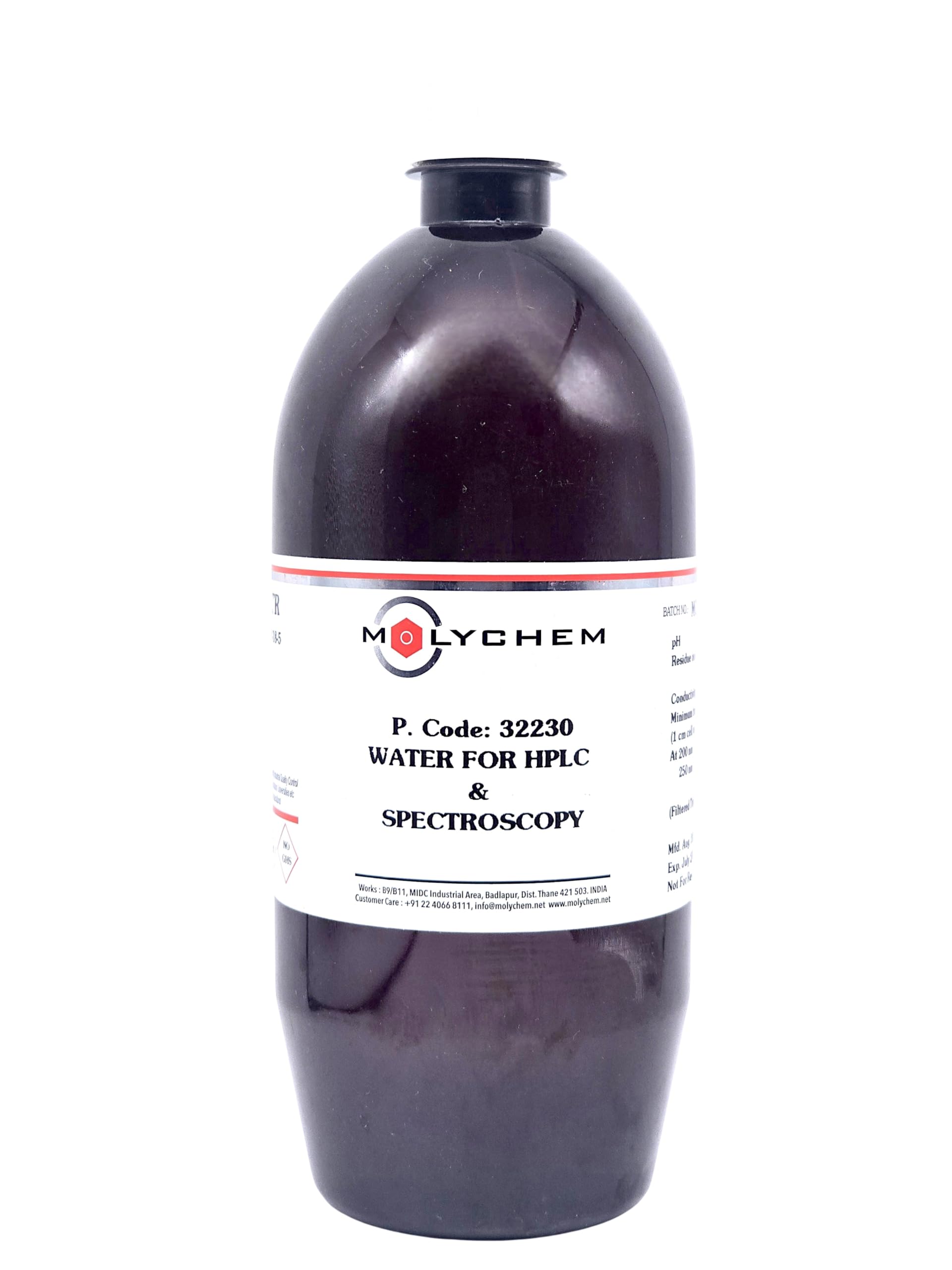 MOLYCHEM Water for HPLC & Spectroscopy 1 Liter, CAS NO 7732-18-5, Molecular Formula : H2O, Molecular Weight : 18.02,Sp Gr 1.00,for laboratory and industrial use-image-15