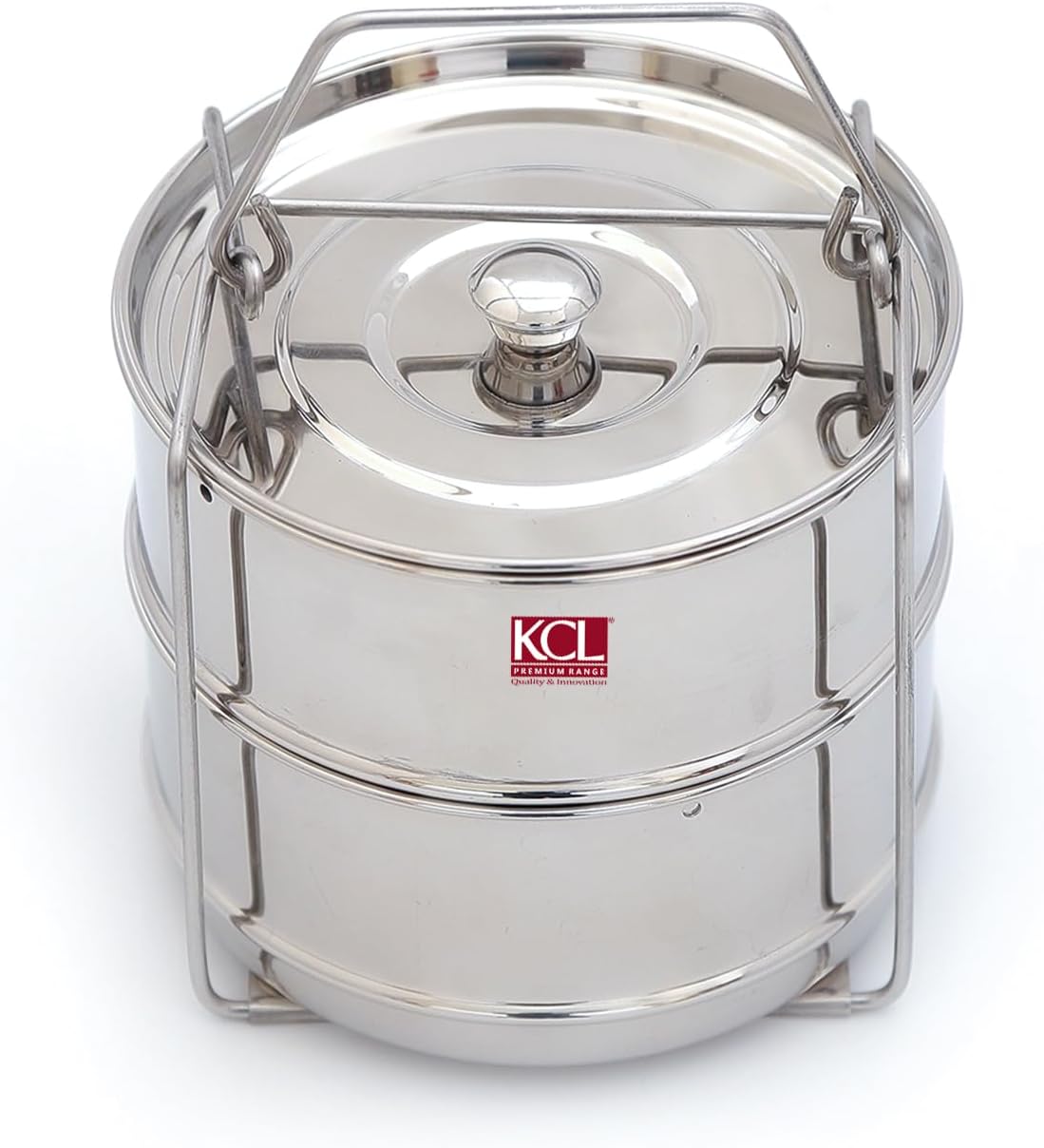 KCL Cooker Separator Outer Lid Pressure Cooker, 3 - litres (2 Containers with Lifter)- Diamater - 5.5 Inches, Stainless steel.