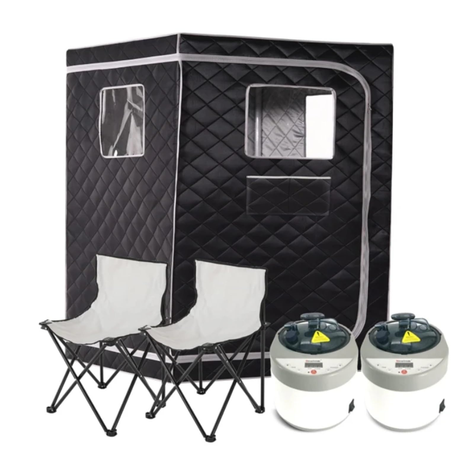 2 Person Steam Sauna Portable Tent Home Kit Whole Body Large Space Spa Steamer Room(2Person 2Steamers A)