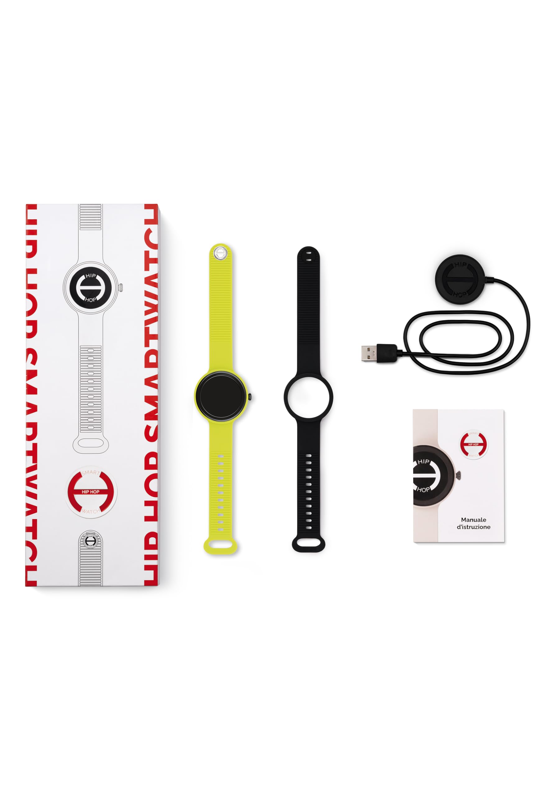 HIP HOP HWU1202 Damski HERO.NEXT Tarcza MONO-KOLOROWA CZARNY mechanizm SMARTWATCH SMARTWATCH i CZERWONY SILIKONOWY PASEK, NIEBIESKI HWU1202