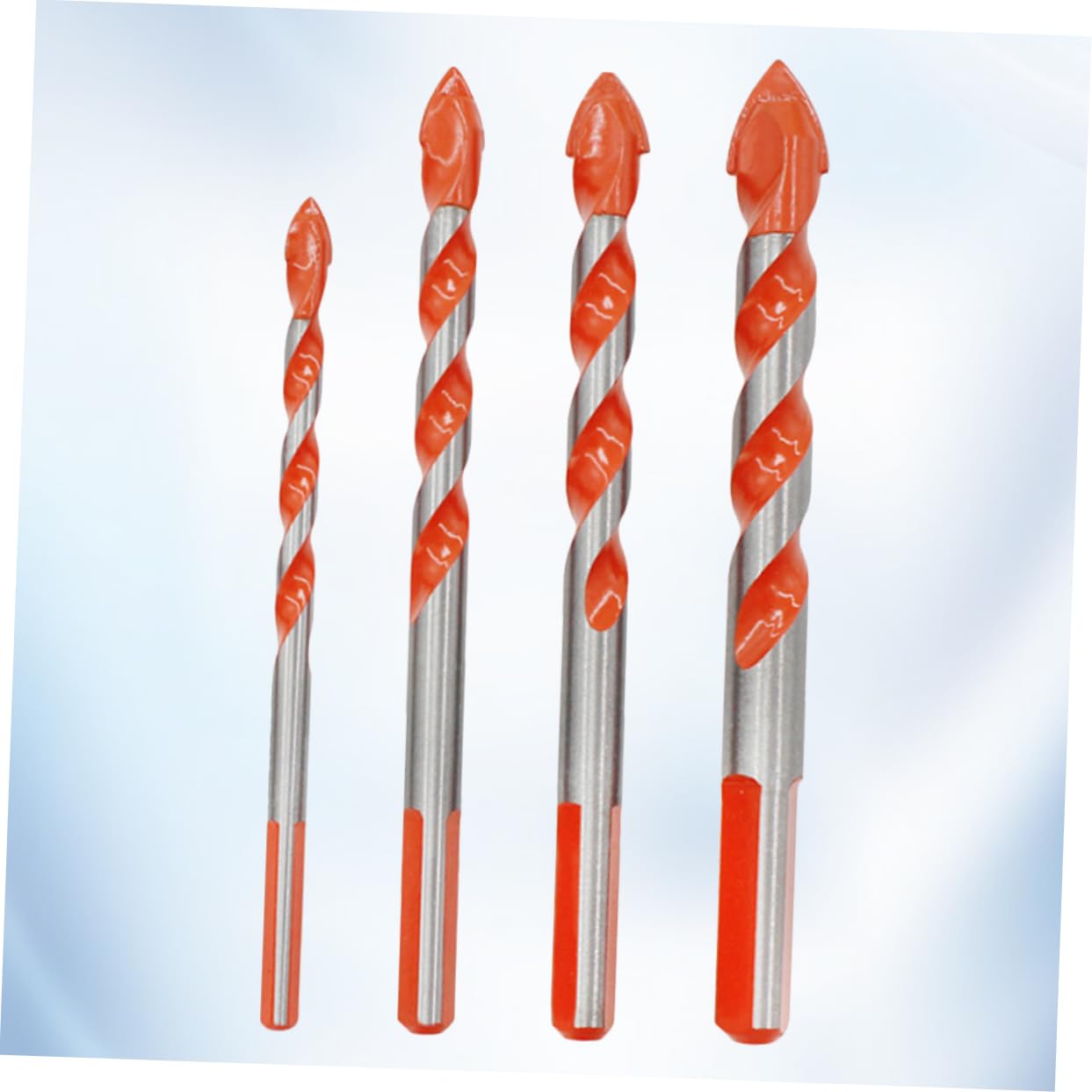 KALLORY 4pcs Triangle Drill Bits Durable Glass Tile Hole Opener Iron Wall Reamer for DIY Projects Compatible with Hand and Electric Drills for Ceramic Glass and More Plastic Bags Packing