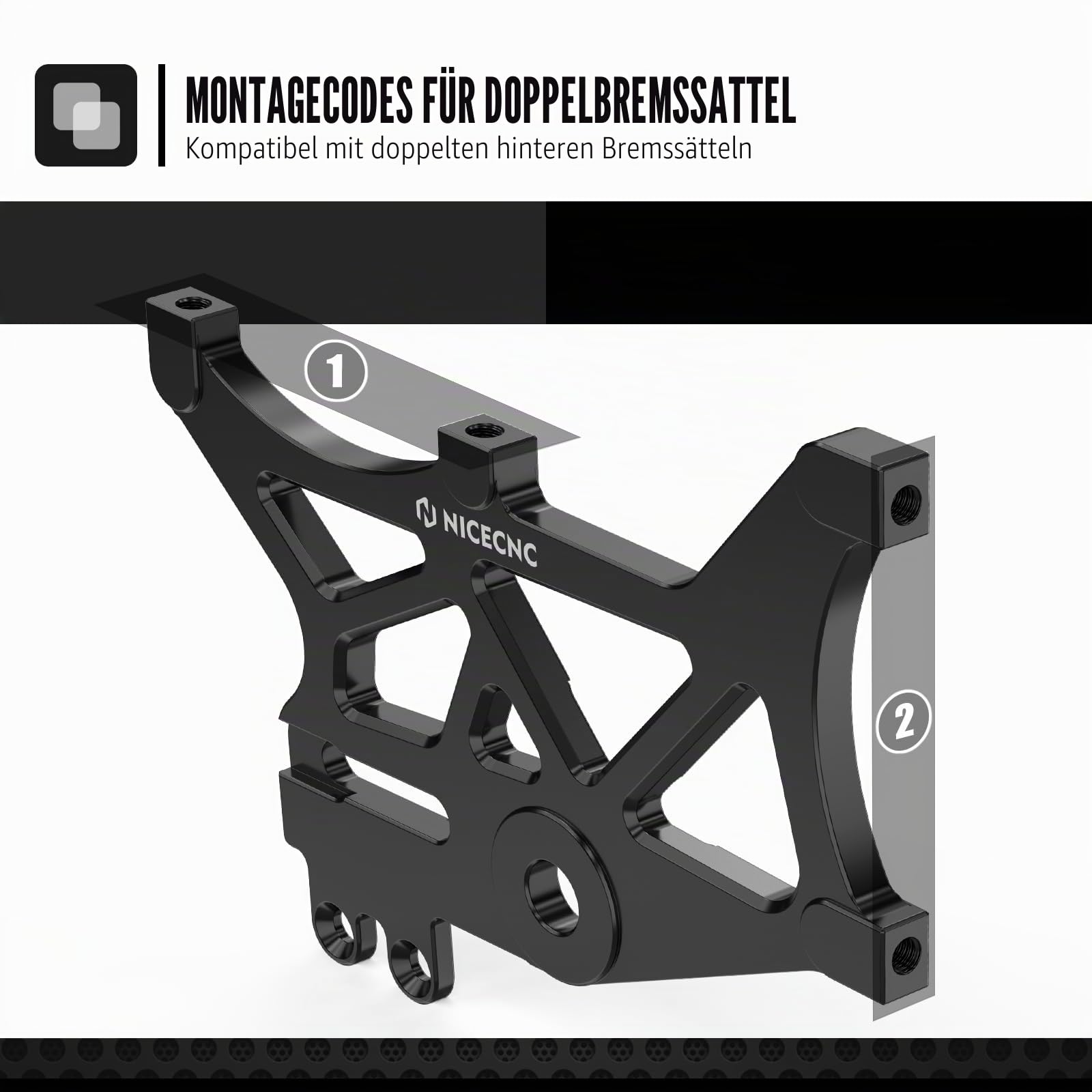 NICECNC Schwarzer Bremsscheibenschutz für hinten, Dual-Bremssattel-Montage, kompatibel mit Surron Light Bee X/S/ L1E, kompatibel mit Segway X160 X260, Siehe Fitmnet
