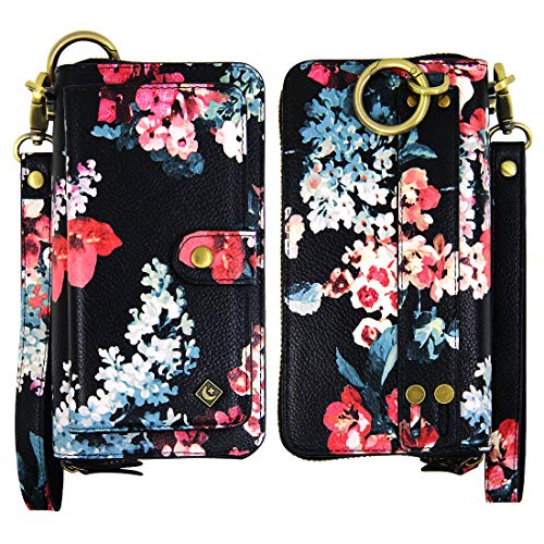 Jaz Iphone Xs Wallet Case, Iphone X Wallet Case Zipper Purse Detachable Magnetic 14 Card Slots Money Pocket Clutch Leather Wallet Case Cover For Iphone X(2017) /Iphone Xs(2018) 5.8 Inch - Black #TOP6