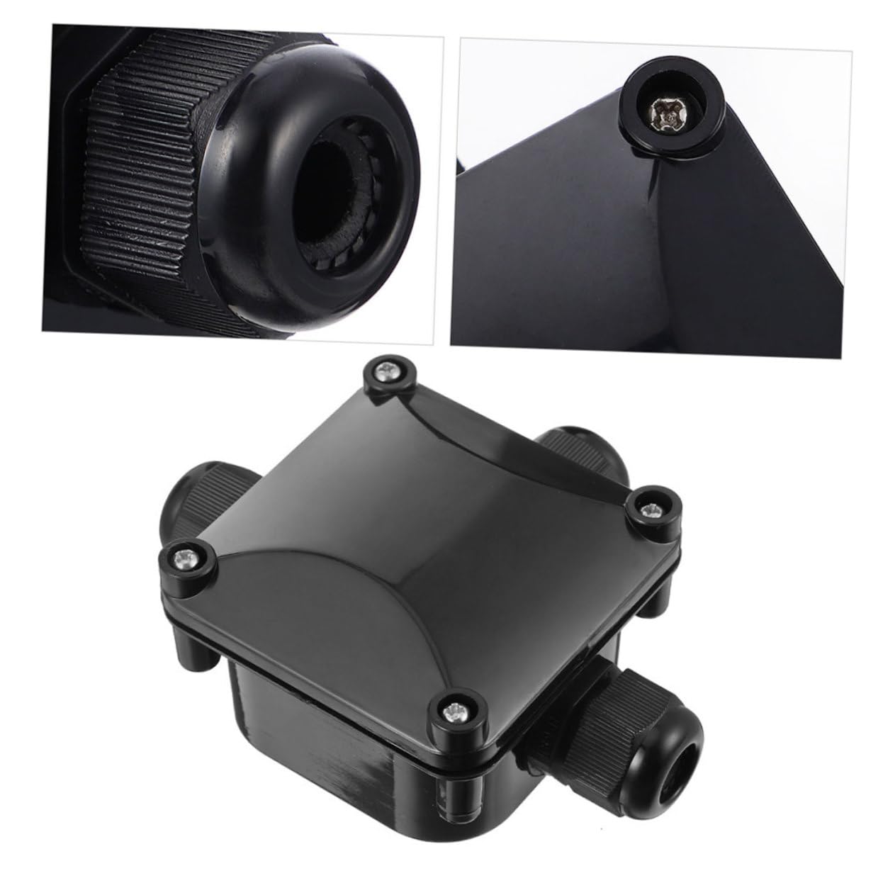 PRETYZOOM 5 Series Caja De Conexiones Impermeable Multi Exterior Accesorio Electrico Protección Unión Conector De Cable A Prueba De Agua Conector Impermeable El Plastico Negro 2 Piezas X 5