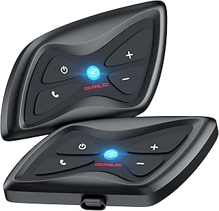 Motorcycle Bluetooth Headset 2Pack [Connection Range 1500M] Motorcycle Intercom with Hi-Fi Crystal-Clear Sound Quality/Triple-Noise Reduction